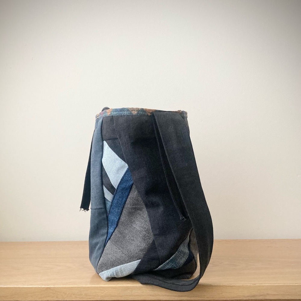 joodito origami japanese boro crossbody patchwork denim jean slouchy handbag bag - Picture 10 of 15